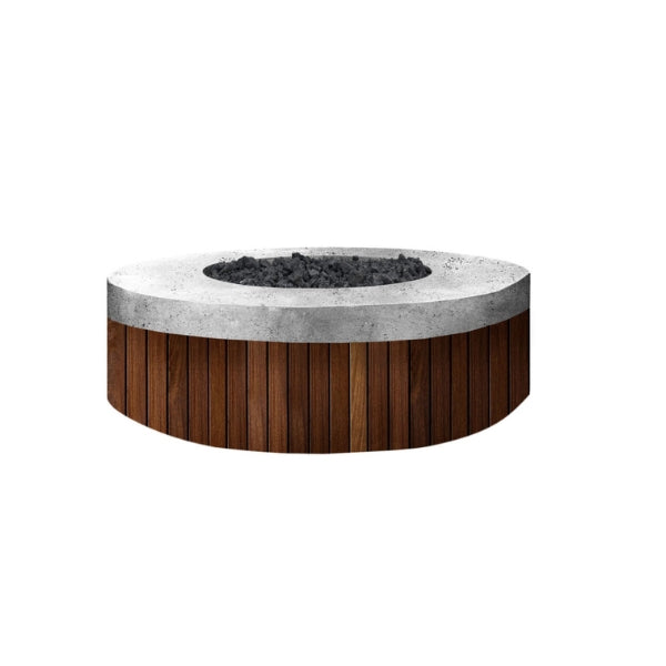 Pewter Color Option: Prism Hardscapes Hampton 48" Fire Pit in Pewter color, featuring a modern and sleek aesthetic.