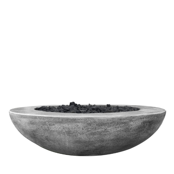 Moderno 70 Fire Bowl in Pewter finish in a white background