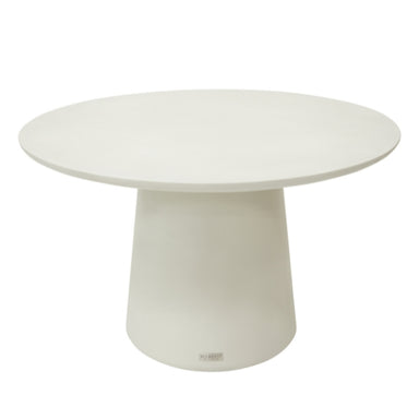 Elementi Rio 48" Round Concrete Dining Table FDG02 cream white on white background 