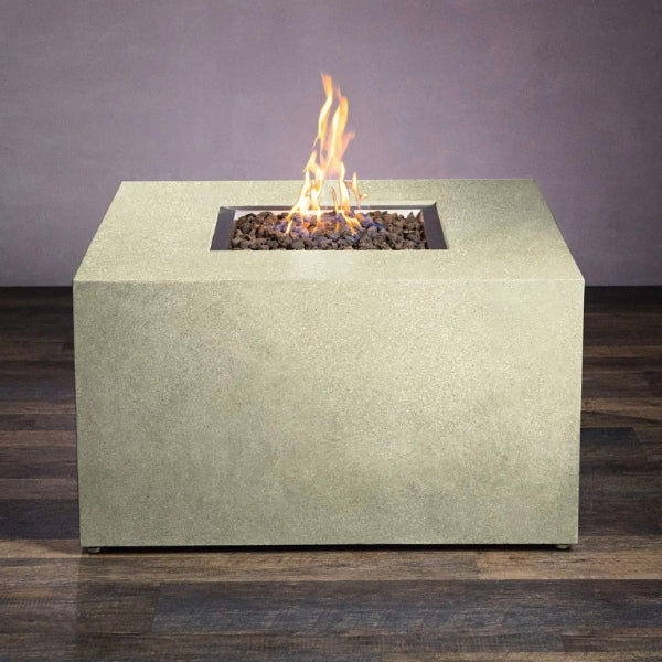 Starfire Designs Beton Square Concrete LPT Fire Pit Sand Color Front View