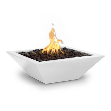 The Outdoor Plus Maya Powder Coated Steel Fire Bowl in White Powdercoat