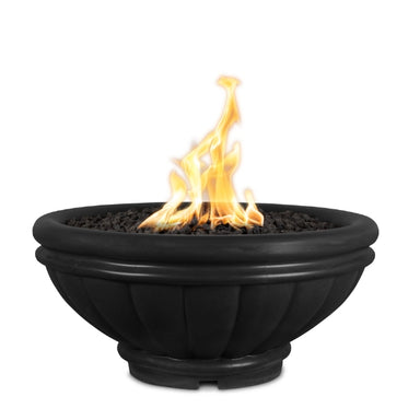 The Outdoor Plus Roma Concrete Fire Bowl Black Color in white background