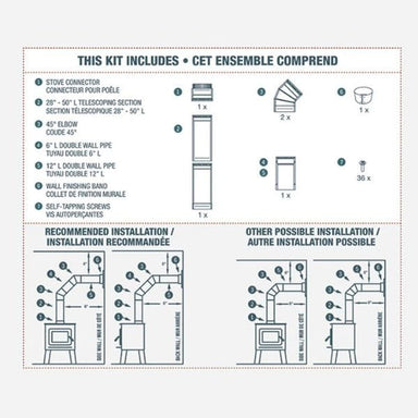 6'' Black Single Wall Pipe Kit Diagram