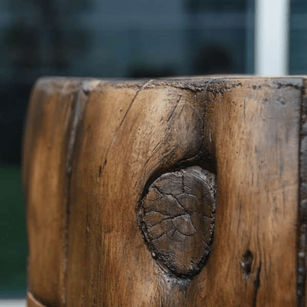 Modeno Mansfield Fire Pit Table In Redwood Side Handle Details