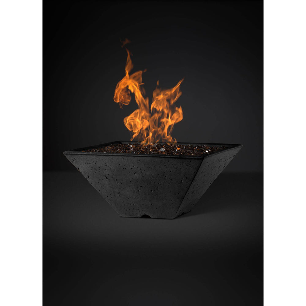 Slick Rock Concrete Ridgeline Series 29-Inch Square Fire Pit KRL29S Fire Pit Slick Rock Concrete Electronic Ignition Propane Onyx